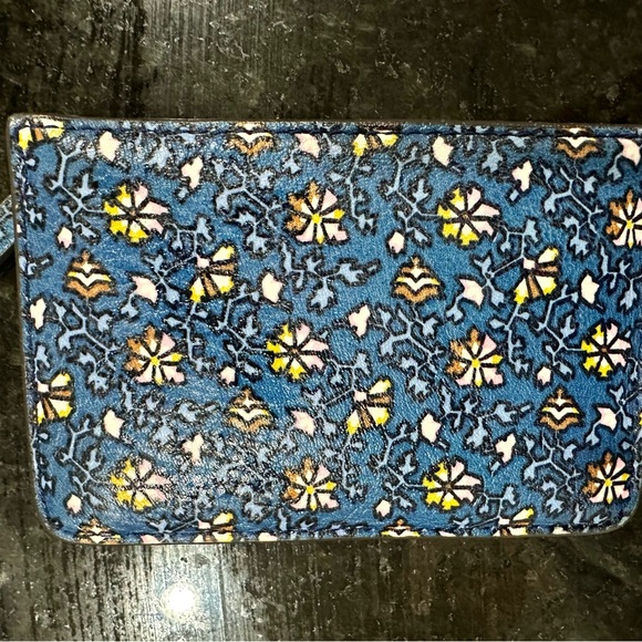 Tory Burch Blue Colorblock & Wild Pansy Patterned Wallet/Cardholder - Picture 5 of 8